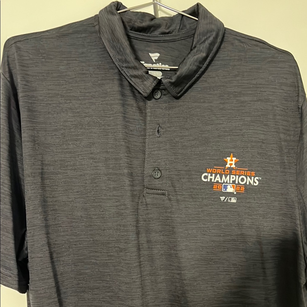 Men's Gray Polo Shirt - Astros World Series Champions